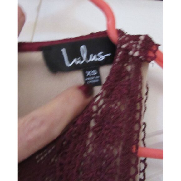 NWT, Lulus Forever And Always Burgundy Lace Maxi Dress Size XS - Picture 10 of 11